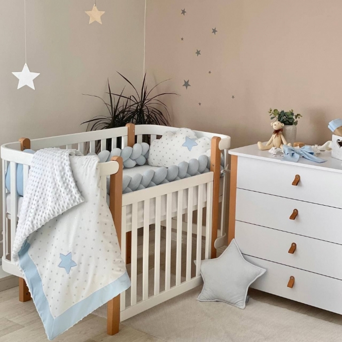Set lenjerie patut bebe Norisori albastri (2)